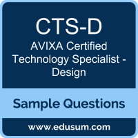 Free AVIXA CTS D Sample Questions and Study Guide EDUSUM