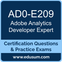 Analytics Developer Expert Dumps, Analytics Developer Expert PDF, AD0-E209 PDF, Analytics Developer Expert Braindumps, AD0-E209 Questions PDF, Adobe AD0-E209 VCE, Adobe Analytics Developer Expert Dumps