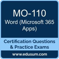 Word (Microsoft 365 Apps) Dumps, Word (Microsoft 365 Apps) PDF, MO-110 PDF, Word (Microsoft 365 Apps) Braindumps, MO-110 Questions PDF, Microsoft MO-110 VCE, Microsoft MOS Word Associate (Microsoft 365 Apps) Dumps