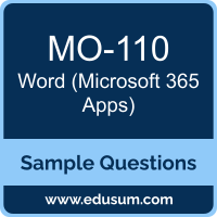Word (Microsoft 365 Apps) Dumps, MO-110 Dumps, MO-110 PDF, Word (Microsoft 365 Apps) VCE, Microsoft MO-110 VCE, Microsoft MOS Word Associate (Microsoft 365 Apps) PDF