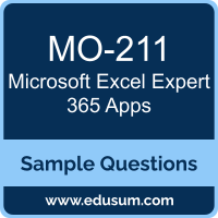 Excel Expert 365 Apps Dumps, MO-211 Dumps, MO-211 PDF, Excel Expert 365 Apps VCE, Microsoft MO-211 VCE, Microsoft MOS Excel Expert (Microsoft 365 Apps) PDF
