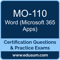 MO-110: Microsoft Word - Microsoft 365 Apps (MOS Word Associate)