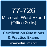 Word Expert (Office 2016) Dumps, Word Expert (Office 2016) PDF, 77-726 PDF, Word Expert (Office 2016) Braindumps, 77-726 Questions PDF, Microsoft 77-726 VCE, Microsoft MOS Word Expert (Office 2016) Dumps