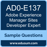 Experience Manager Sites Developer Expert Dumps, AD0-E137 Dumps, AD0-E137 PDF, Experience Manager Sites Developer Expert VCE, Adobe AD0-E137 VCE, Adobe Experience Manager Sites Developer Expert PDF