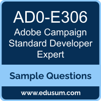 Campaign Standard Developer Expert Dumps, AD0-E306 Dumps, AD0-E306 PDF, Campaign Standard Developer Expert VCE, Adobe AD0-E306 VCE, Adobe Campaign Standard Developer Expert PDF