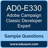 Campaign Classic Developer Expert Dumps, AD0-E330 Dumps, AD0-E330 PDF, Campaign Classic Developer Expert VCE, Adobe AD0-E330 VCE, Adobe Campaign Classic Developer Expert PDF