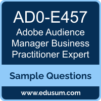 Audience Manager Business Practitioner Expert Dumps, AD0-E457 Dumps, AD0-E457 PDF, Audience Manager Business Practitioner Expert VCE, Adobe AD0-E457 VCE, Adobe Audience Manager Business Practitioner Expert PDF