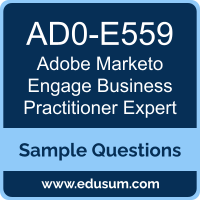 Marketo Engage Business Practitioner Expert Dumps, AD0-E559 Dumps, AD0-E559 PDF, Marketo Engage Business Practitioner Expert VCE, Adobe AD0-E559 VCE, Adobe Marketo Engage Business Practitioner Expert PDF