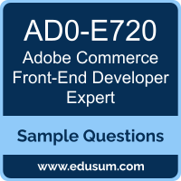 Commerce Front-End Developer Expert Dumps, AD0-E720 Dumps, AD0-E720 PDF, Commerce Front-End Developer Expert VCE, Adobe AD0-E720 VCE, Adobe Commerce Front-End Developer Expert PDF