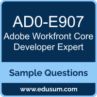 Workfront Core Developer Expert Dumps, AD0-E907 Dumps, AD0-E907 PDF, Workfront Core Developer Expert VCE, Adobe AD0-E907 VCE, Adobe Workfront Core Developer Expert PDF