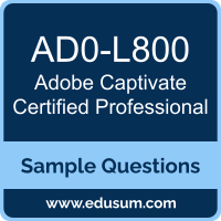 Captivate Certified Professional Dumps, AD0-L800 Dumps, AD0-L800 PDF, Captivate Certified Professional VCE, Adobe AD0-L800 VCE, Adobe Captivate Certified Professional PDF