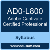 Captivate Certified Professional PDF, AD0-L800 Dumps, AD0-L800 PDF, Captivate Certified Professional VCE, AD0-L800 Questions PDF, Adobe AD0-L800 VCE, Adobe Captivate Certified Professional Dumps, Adobe Captivate Certified Professional PDF