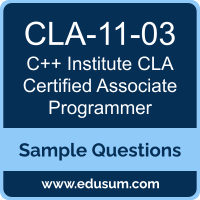 CLA Certified Associate Programmer Dumps, CLA-11-03 Dumps, CLA-11-03 PDF, CLA Certified Associate Programmer VCE, C++ Institute CLA-11-03 VCE, C++ Institute CLA - C PDF