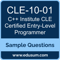 CLE Certified Entry-Level Programmer Dumps, CLE-10-01 Dumps, CLE-10-01 PDF, CLE Certified Entry-Level Programmer VCE, C++ Institute CLE-10-01 VCE, C++ Institute CLE - C PDF