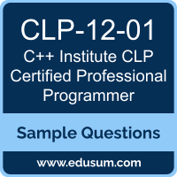 CLP Certified Professional Programmer Dumps, CLP-12-01 Dumps, CLP-12-01 PDF, CLP Certified Professional Programmer VCE, C++ Institute CLP-12-01 VCE, C++ Institute CLP - C PDF