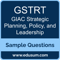 GSTRT Dumps, GSTRT PDF, GSTRT VCE, GIAC Strategic Planning, Policy, and Leadership VCE, GIAC GSTRT PDF